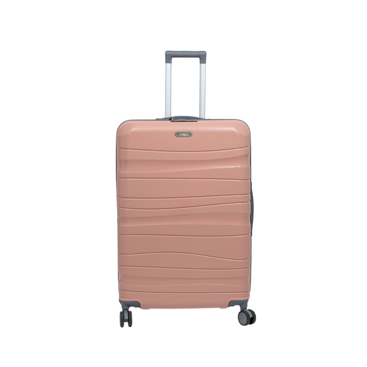 Série de trois Valises incassables à roues démontables Saumon accessoires Gris