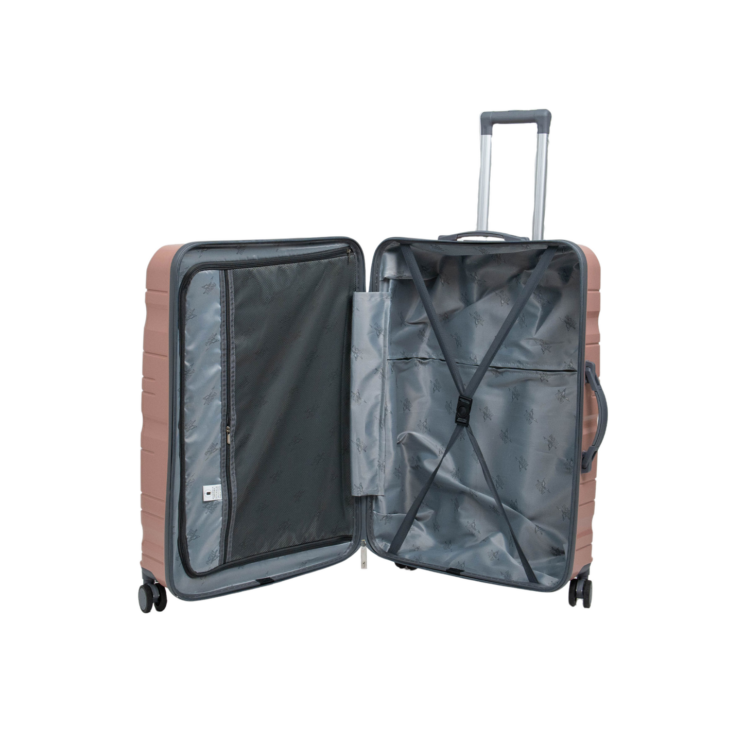 Série de trois Valises incassables à roues démontables Saumon accessoires Gris