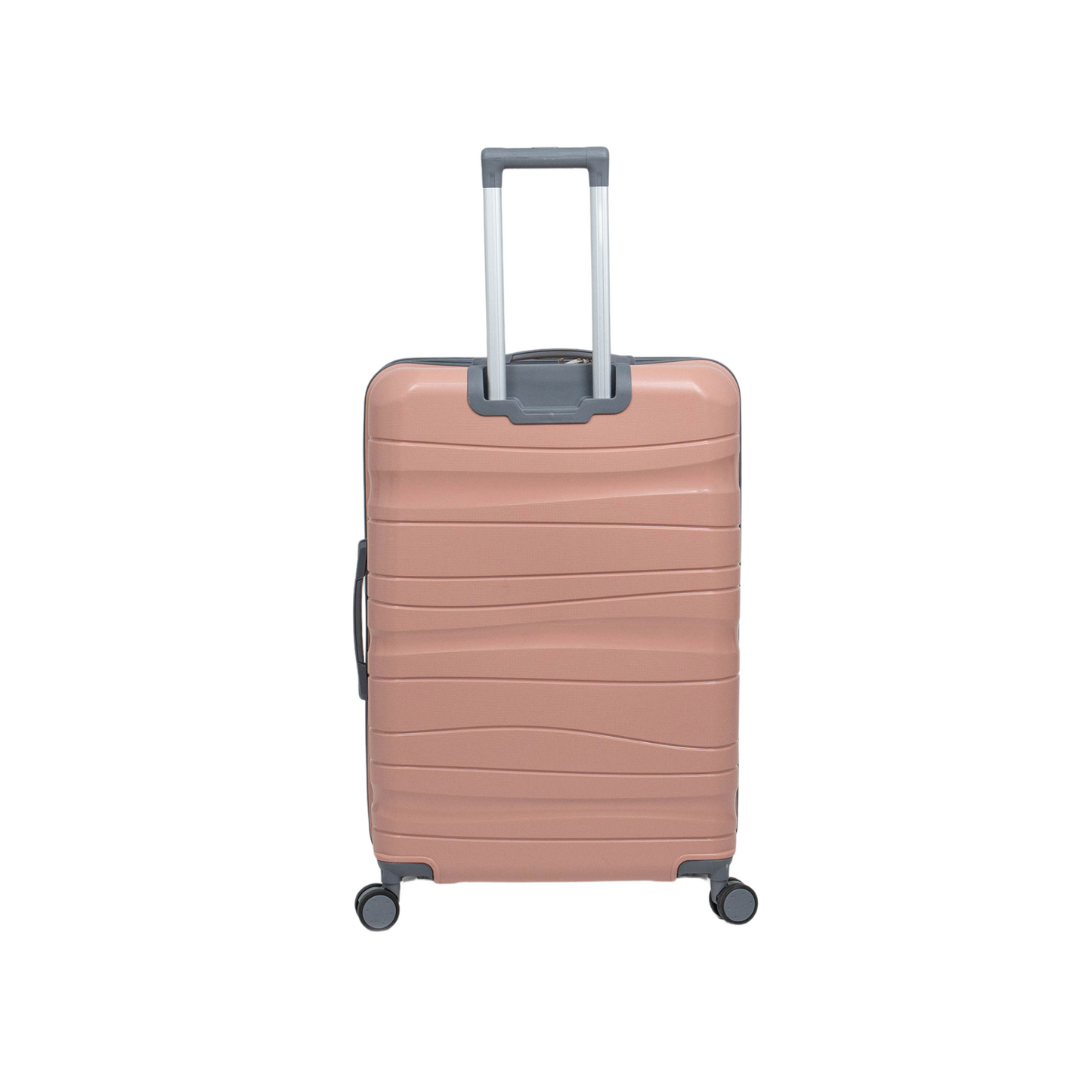 Série de trois Valises incassables à roues démontables Saumon accessoires Gris