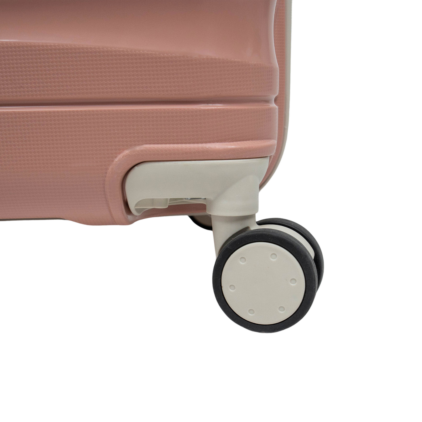 Série de trois Valises incassables à roues démontables Saumon accessoires Beiges