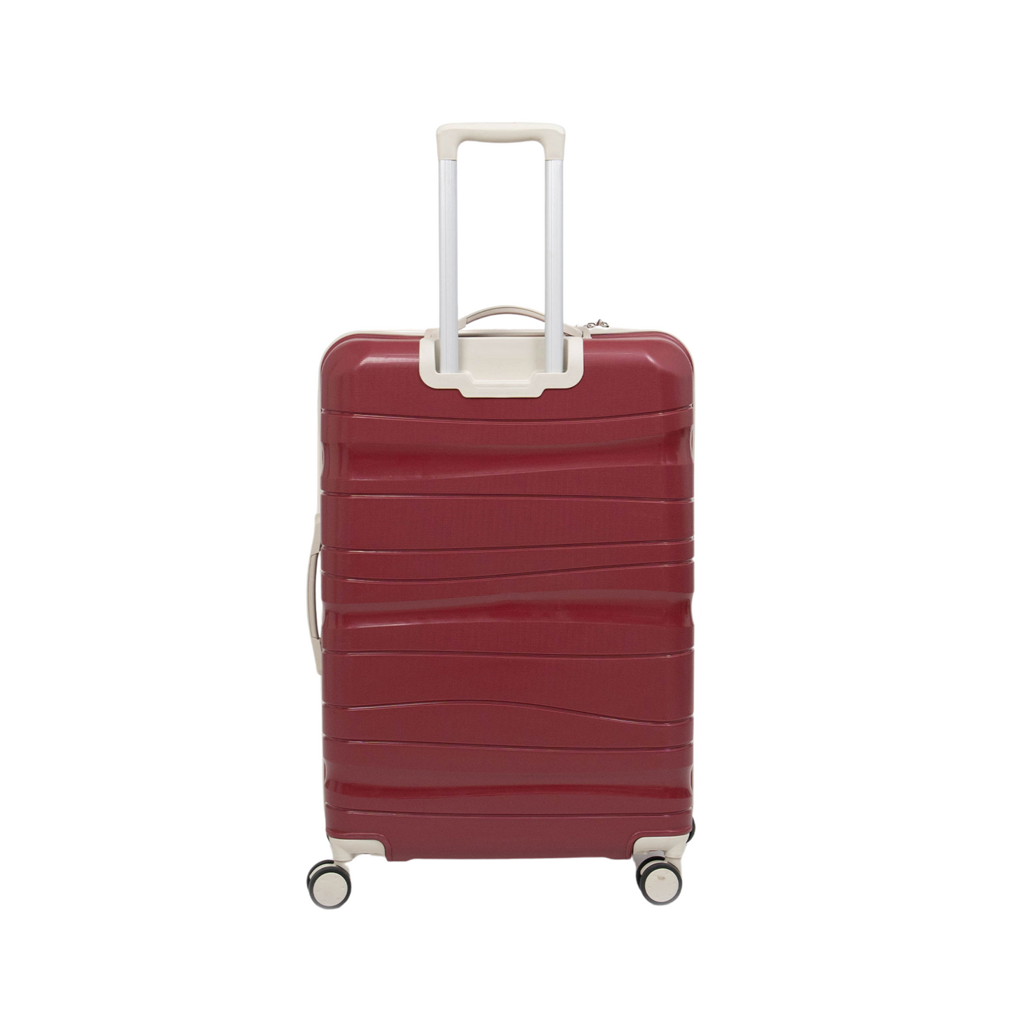 Série de trois valises incassables a roues démontables Rouge accessoires Beiges