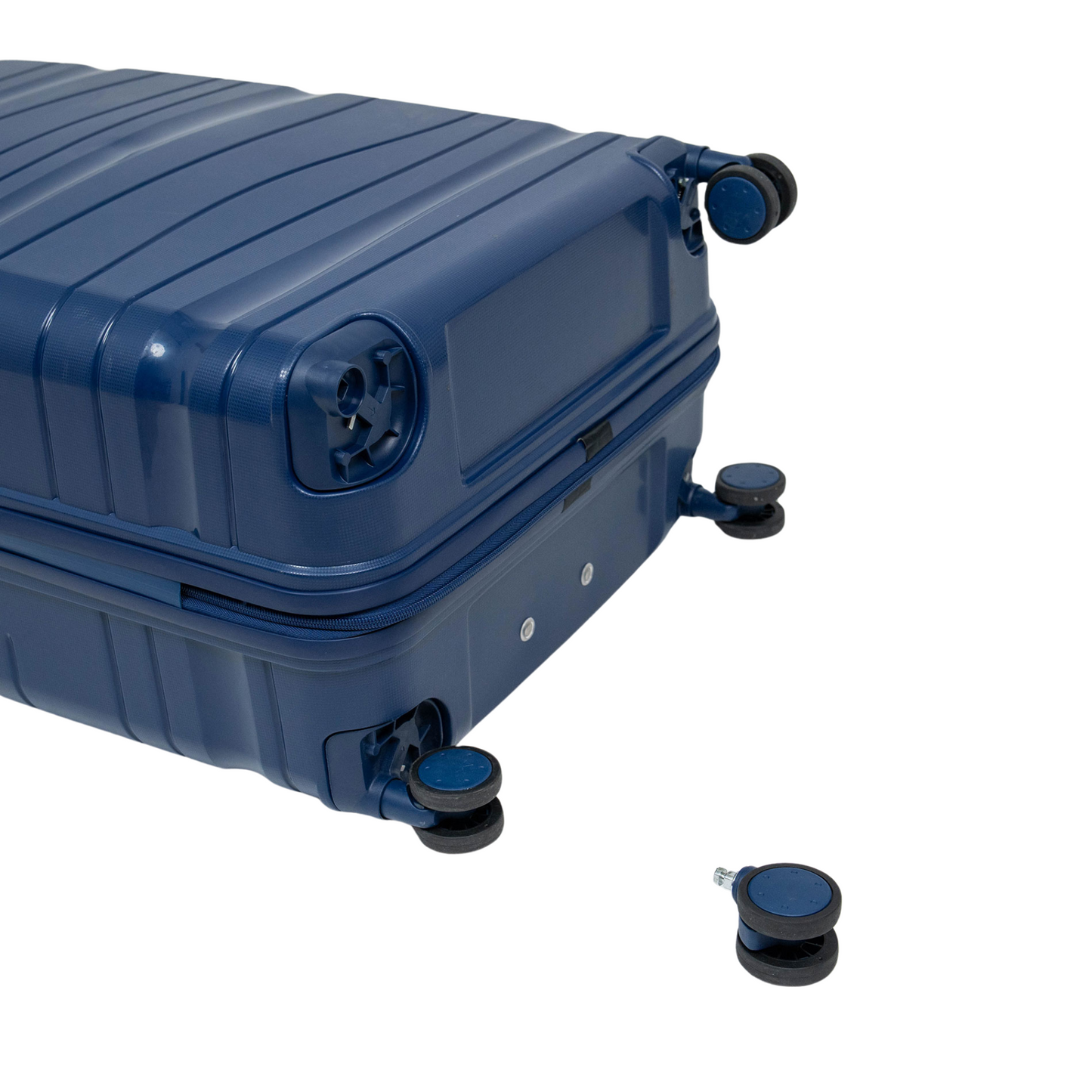 Série de trois Valises incassables à roues démontables Bleu